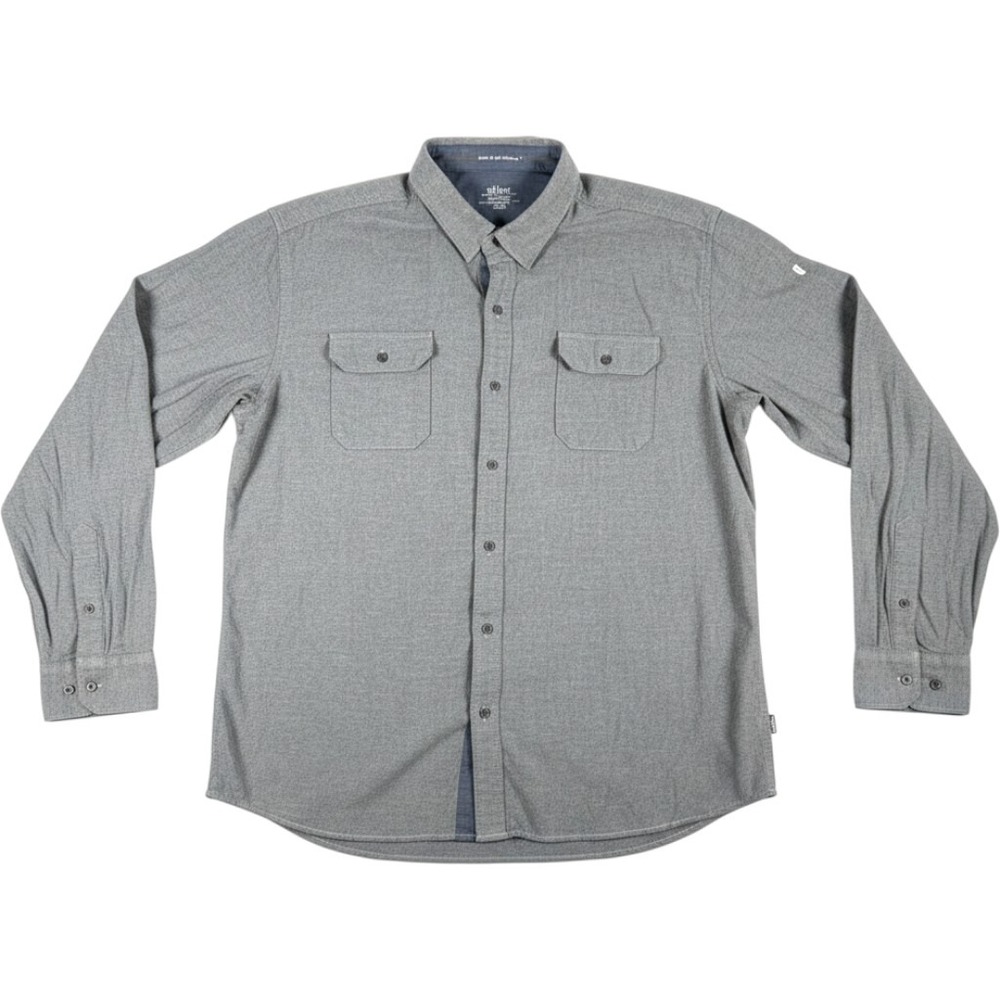 Kuhl Mens Gray Heathered Twill Long Sleeve Button Down Shirt XXL 13365